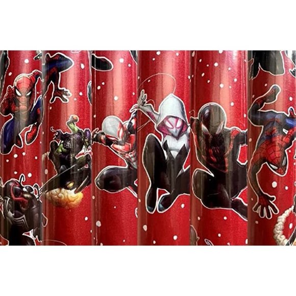 2 Rolls SPIDER-MAN Christmas Wrapping Paper Gift Wrap 140 Sq Ft Venom Gwen NIP - Picture 2 of 2